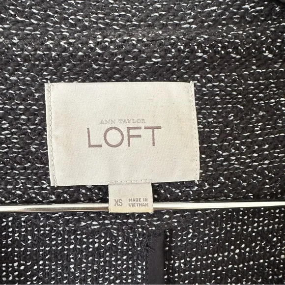 | loft • herringbone zip front moto blazer jacket • size xs |