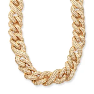10KY 69.16CTW DIAMOND CUBAN INFINITY NECKLAEC