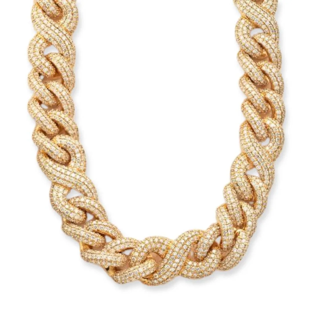 10KY 69.16CTW DIAMOND CUBAN INFINITY NECKLAEC