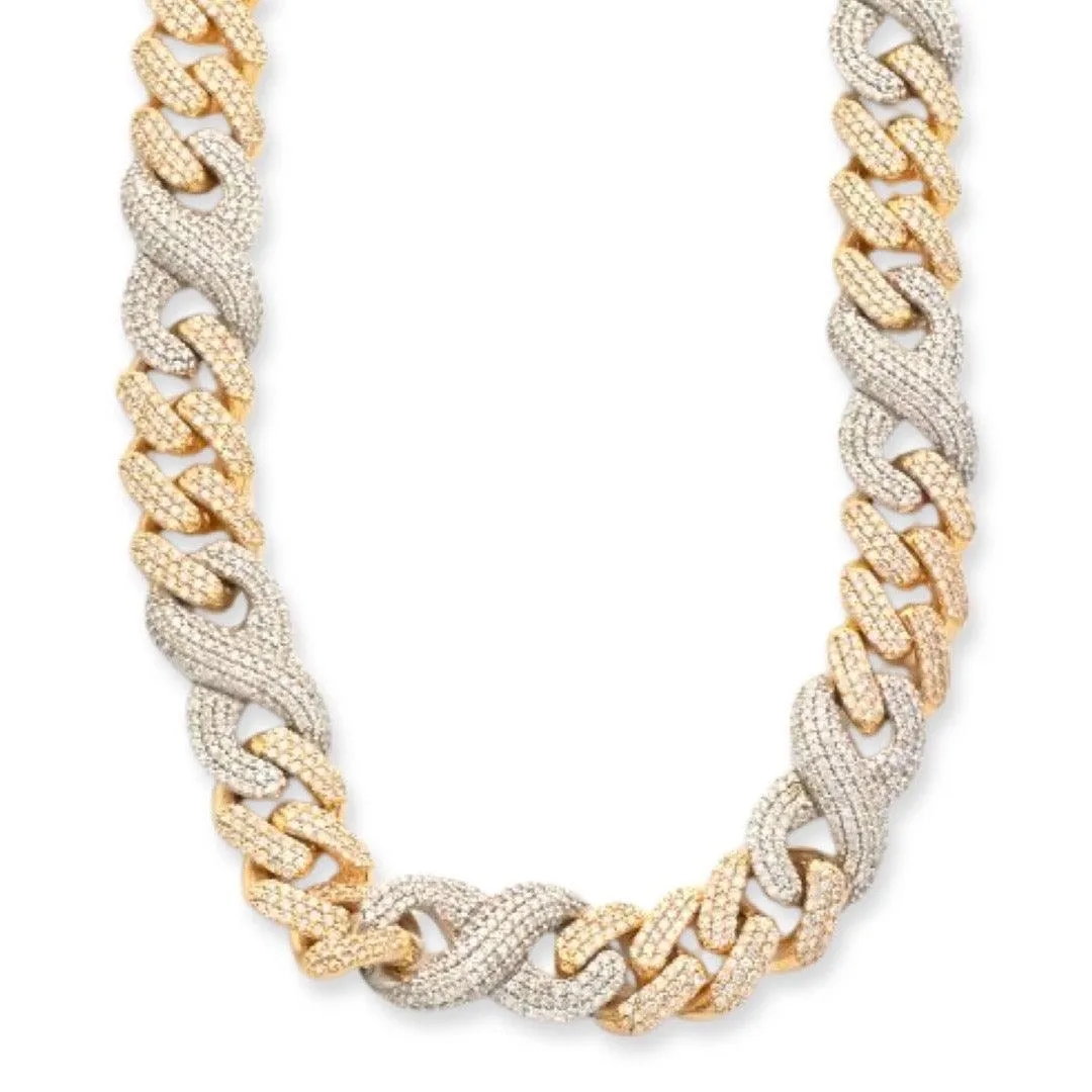 10KY W 22.66CTW DIAMOND MIAMI CUBAN AND INFINITY