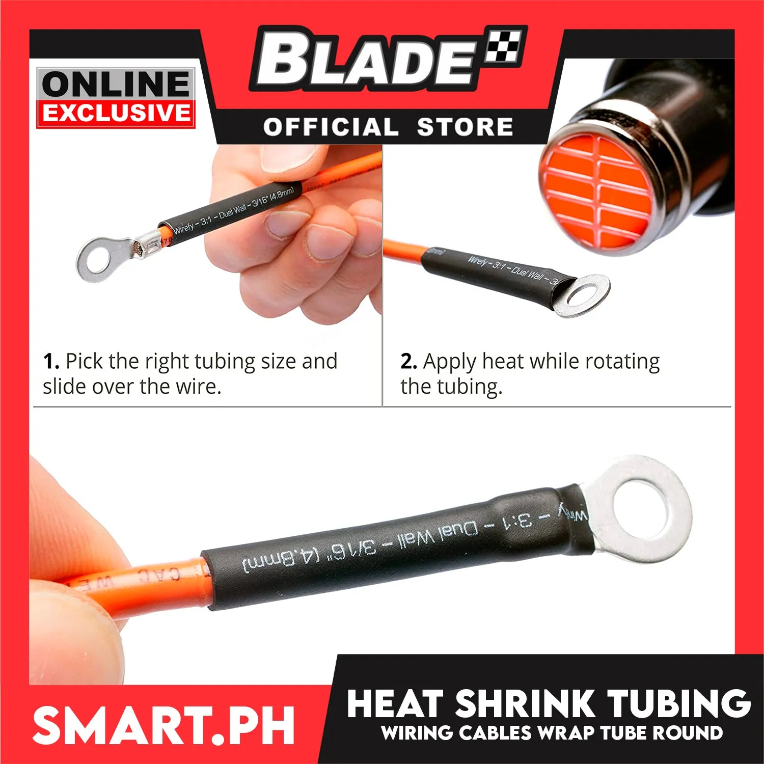 10pcs Heat Shrink Tube Wire Round 2.5x35mm (Black) Insulated Heat Shrink Tubing Cable Wrap