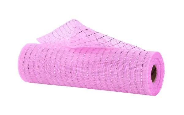 10" Fine Weave Metallic Mesh: Pink, Pink Foil (10 Yards) RY500122