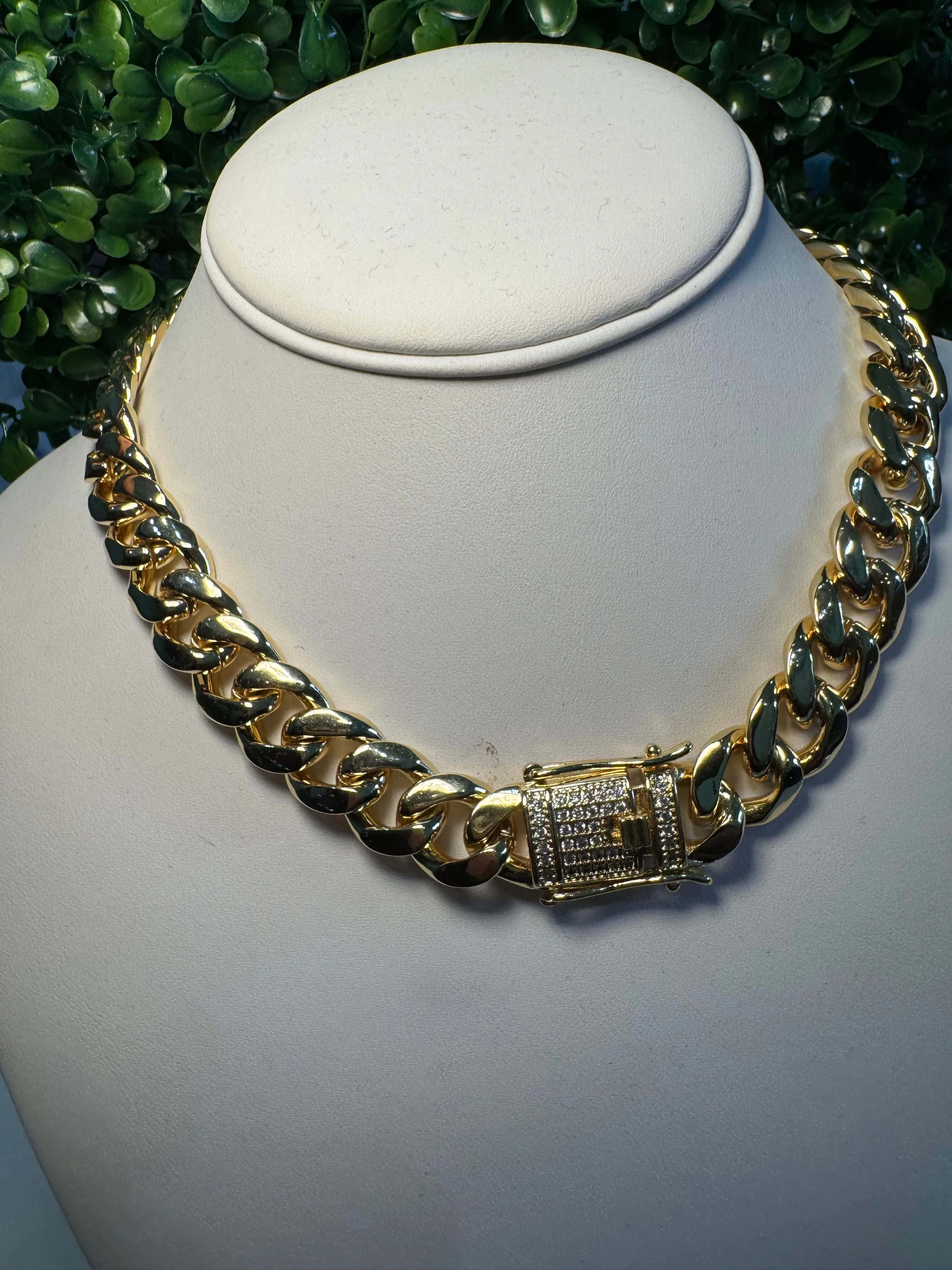 12mm gold Cuban chain