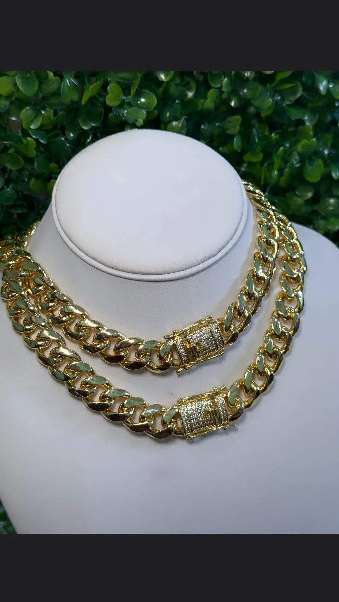 12mm gold Cuban chain