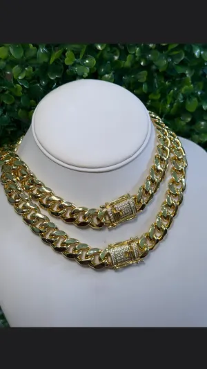 12mm gold Cuban chain