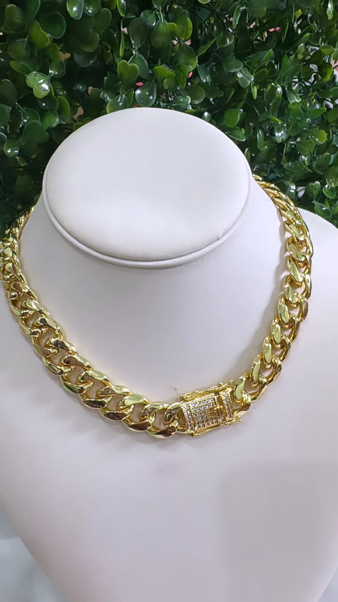 12mm gold Cuban chain