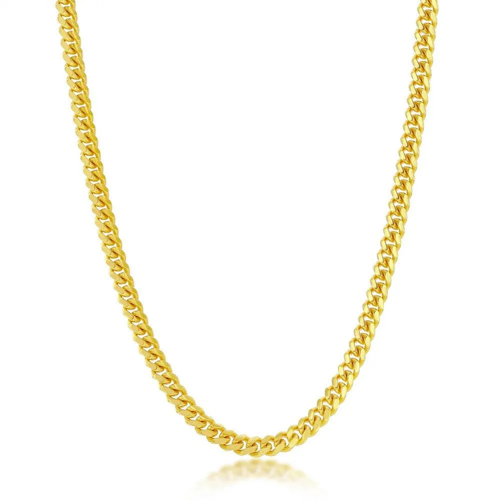 14k Gold 3.5mm Solid Miami Cuban Chain 20" 22" 24"