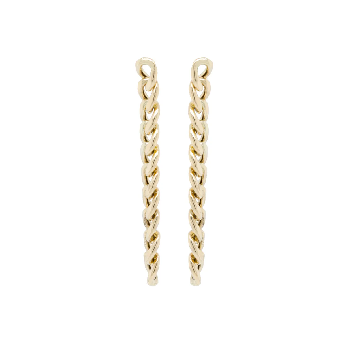 14k Large Curb Chain Link Drop Earrings - SALE
