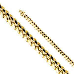 14K Solid Gold Miami Cuban Link Chain 8.3mm