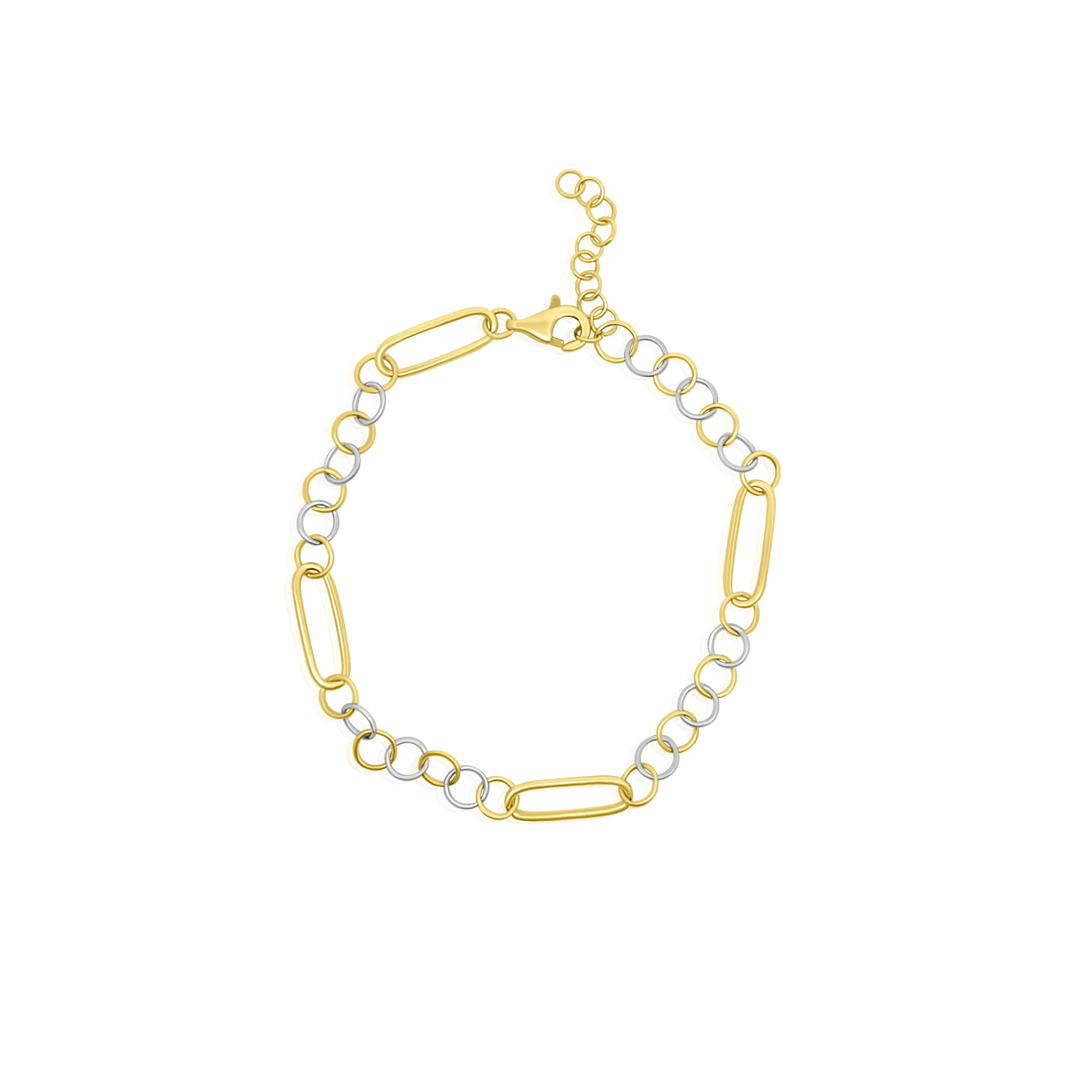 14k two tone round/ oval link 7-8"