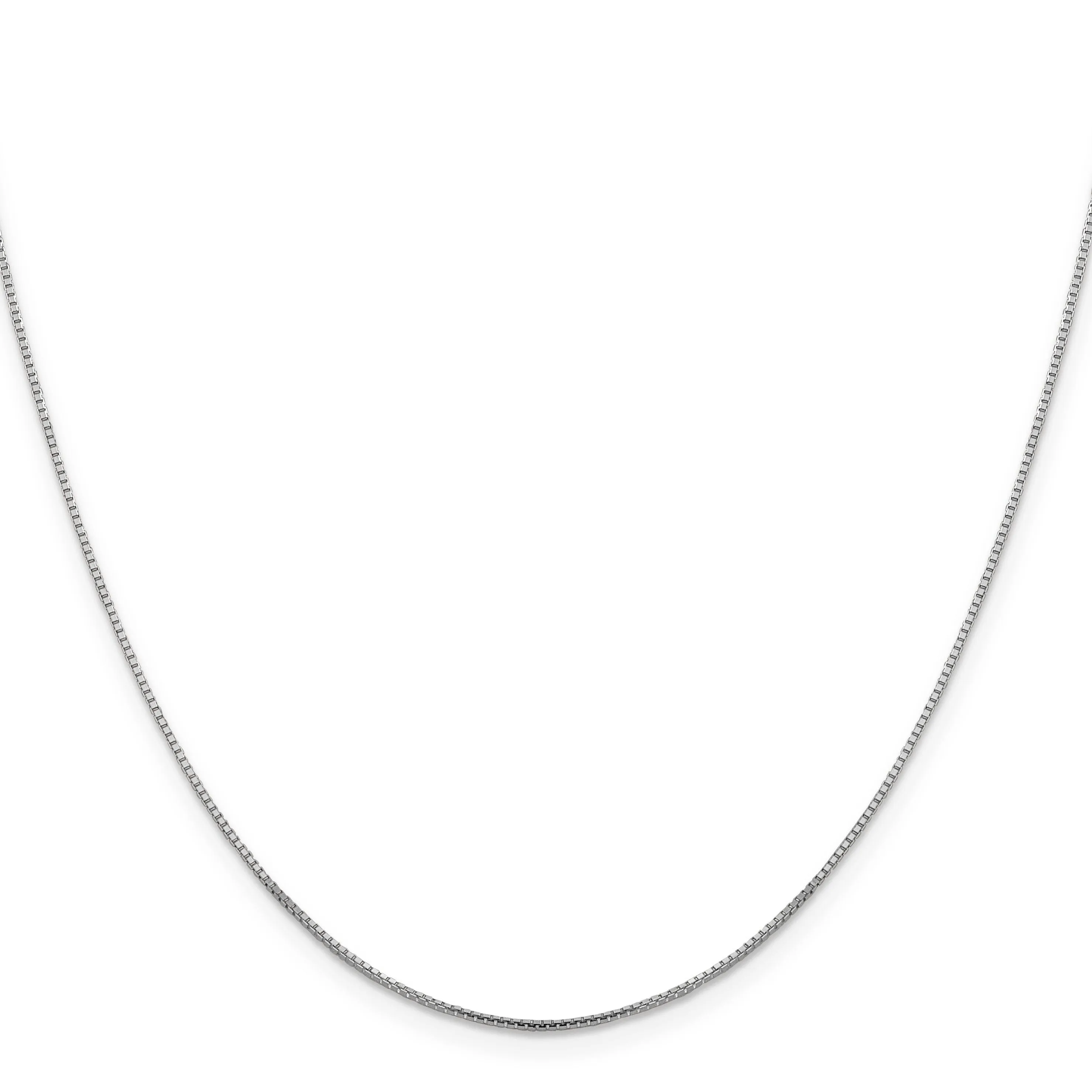 14K White Gold 1 mm Octagonal Sparkle Box Chain