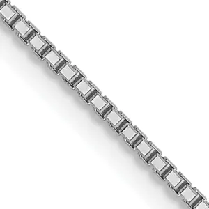 14K White Gold 1 mm Octagonal Sparkle Box Chain