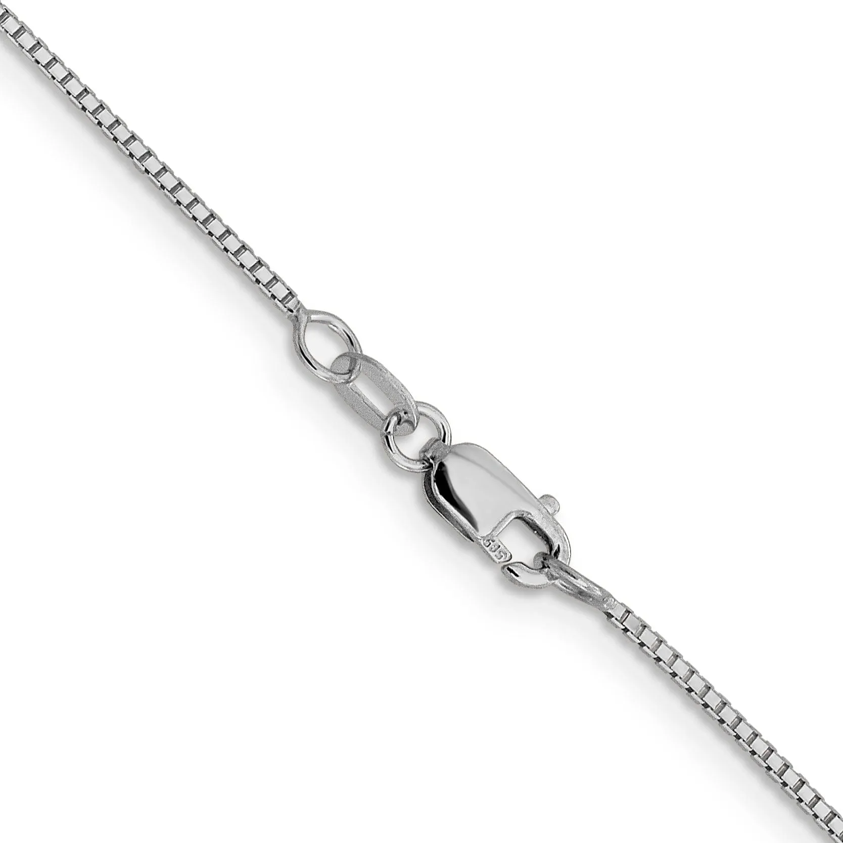 14K White Gold 1 mm Octagonal Sparkle Box Chain