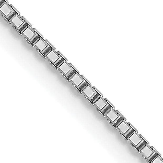14K White Gold 1 mm Octagonal Sparkle Box Chain