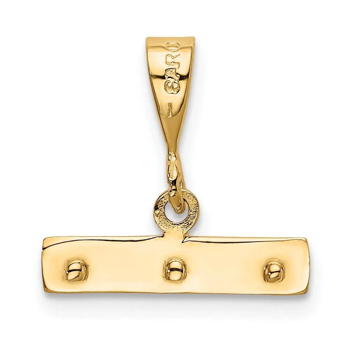 14k Yellow Gold Polished Finish Large Size Top Bar for Number Charm Pendant