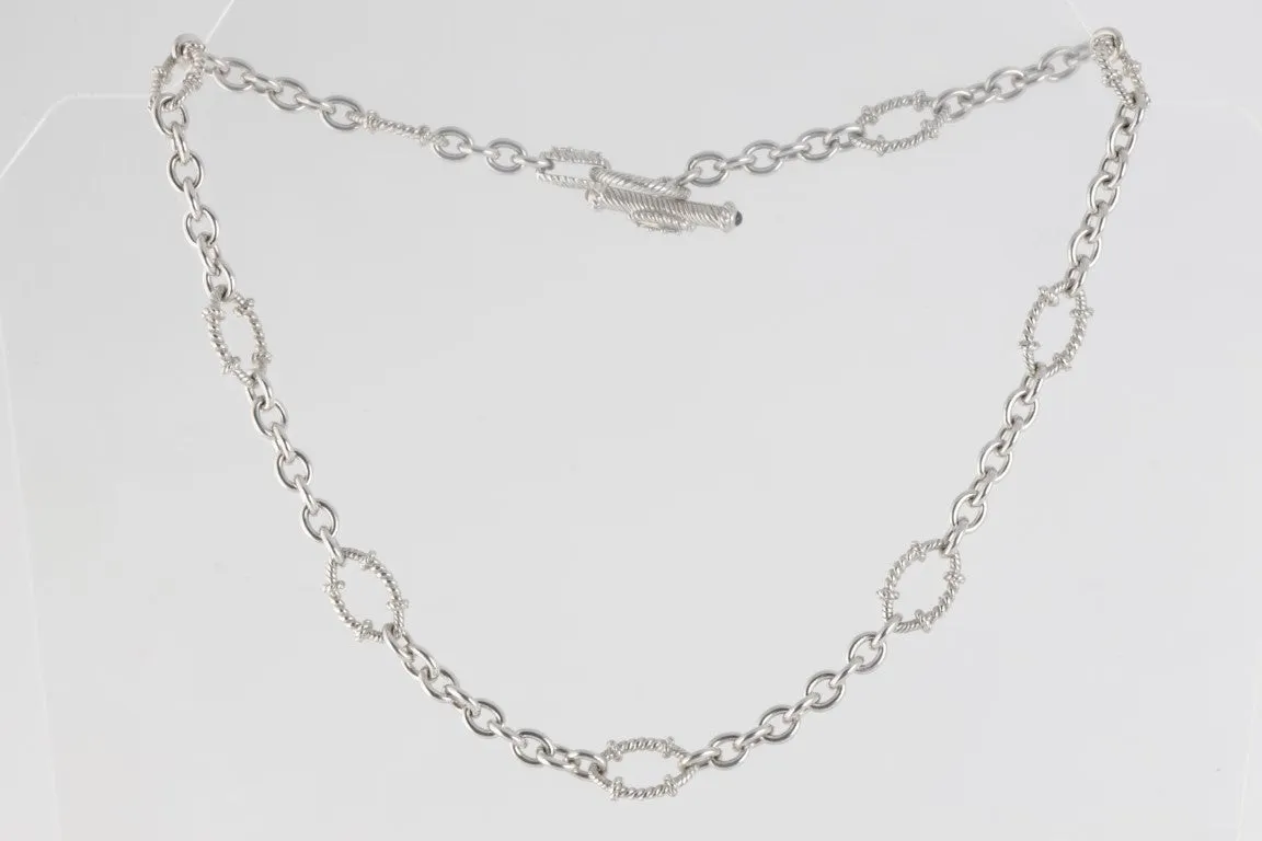 17.5” Judith Ripka 925 Silver Oval Link Necklace (37.40g)