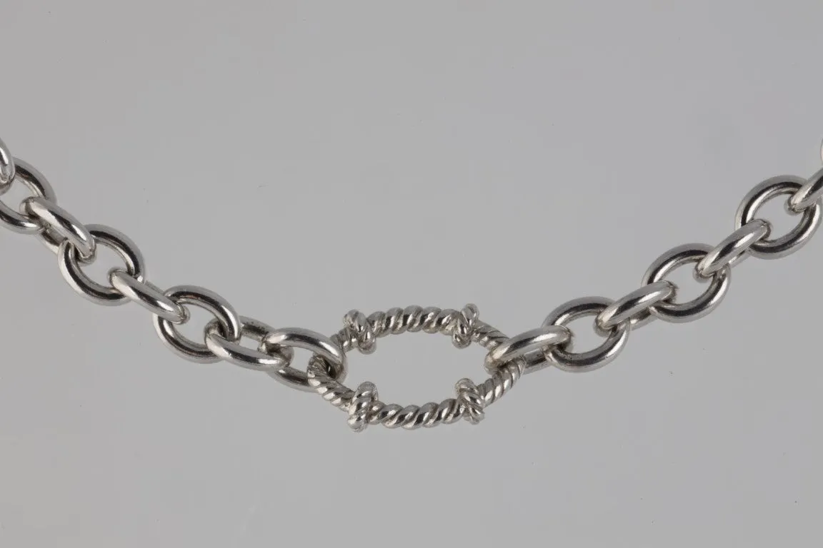 17.5” Judith Ripka 925 Silver Oval Link Necklace (37.40g)