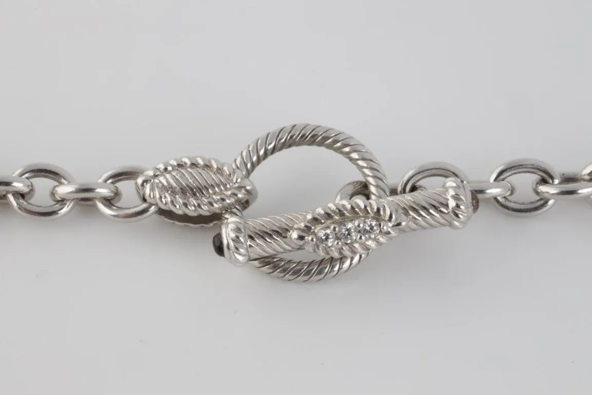 17.5” Judith Ripka 925 Silver Oval Link Necklace (37.40g)
