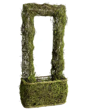 26" Green Moss Vine Rectangle Wreath w/ Basket - 62060GN