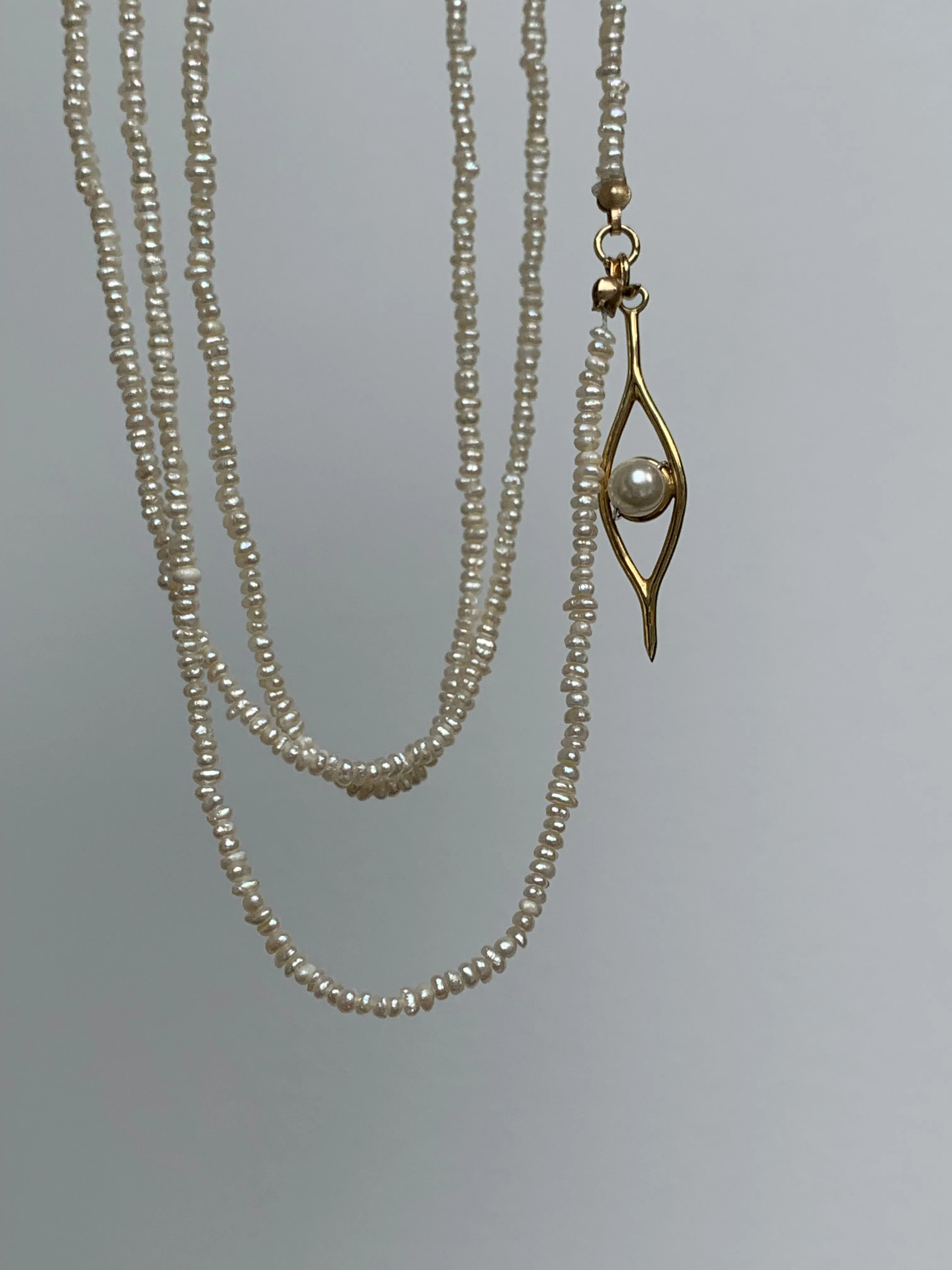 2mm Pearl Prayer Eye necklace