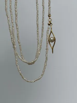 2mm Pearl Prayer Eye necklace