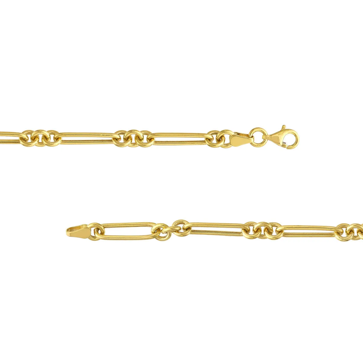 3 1 Fancy Rounded PaperClip Chain Bracelet