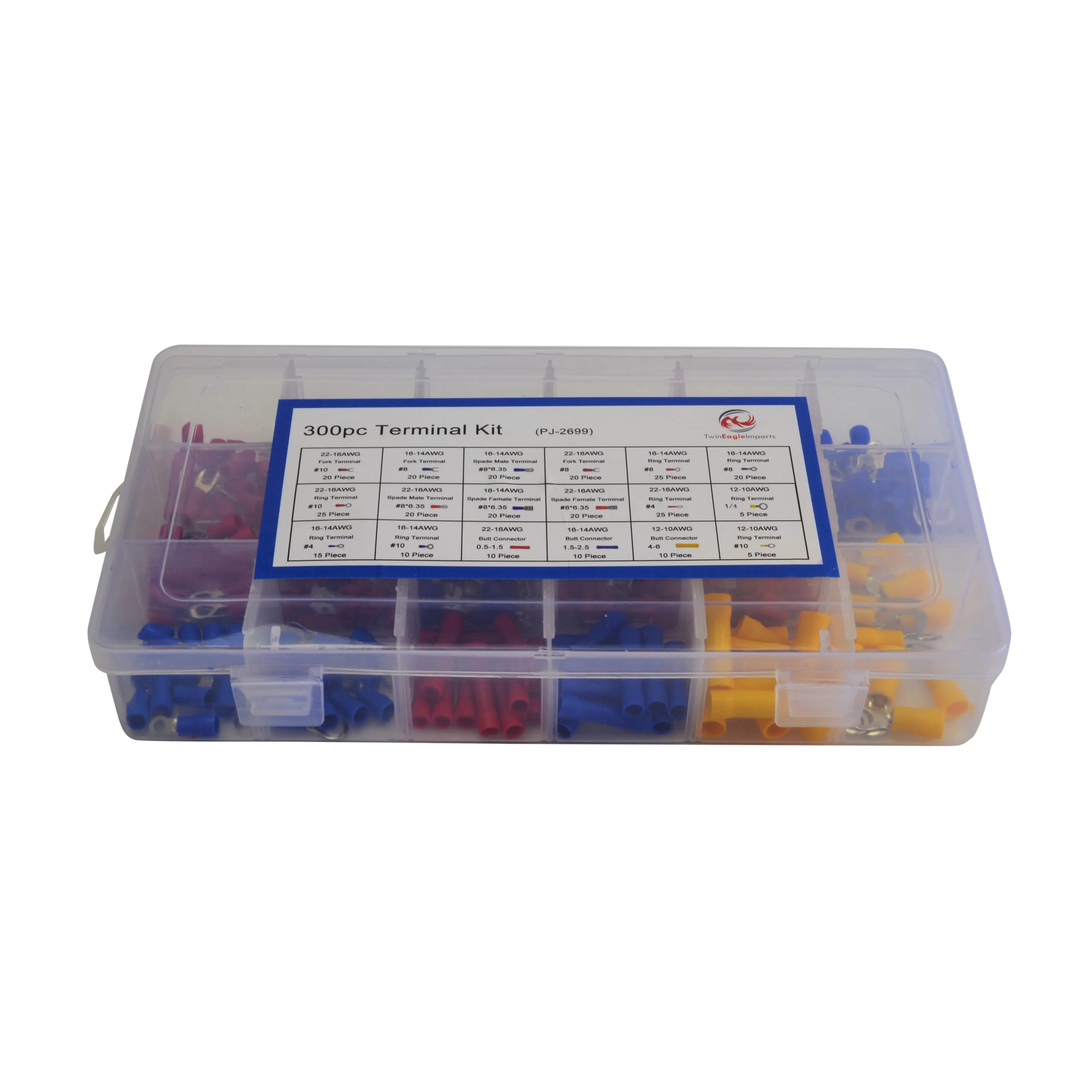 300pc 12/24 Insulated Electrical Wire Terminal