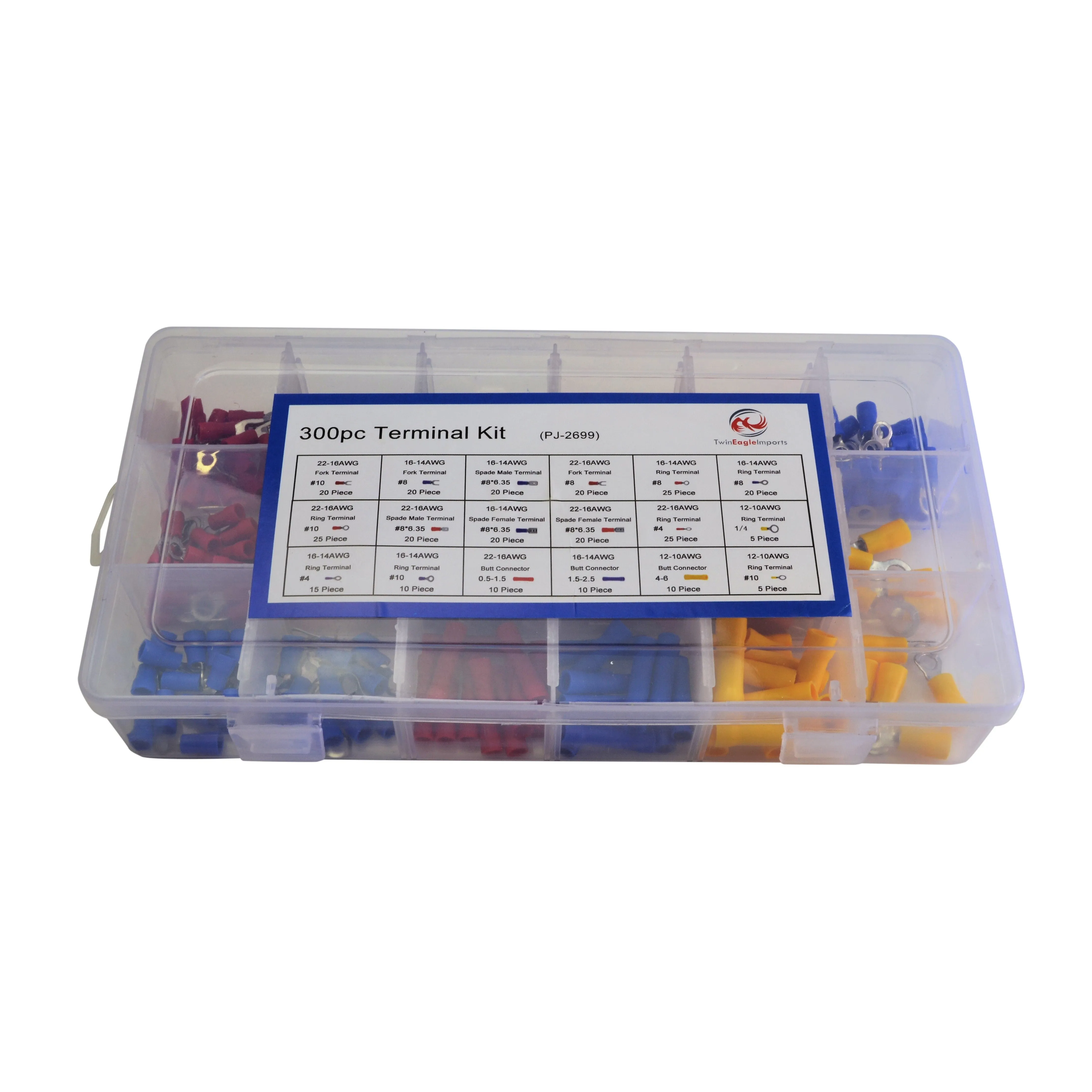 300pc 12/24 Insulated Electrical Wire Terminal