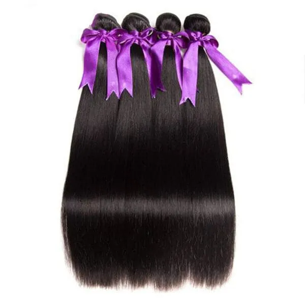 4 Bundles Straight Hair 100% Virgin Hair Bundles Natural Color