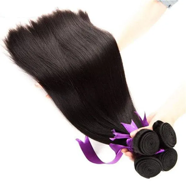 4 Bundles Straight Hair 100% Virgin Hair Bundles Natural Color
