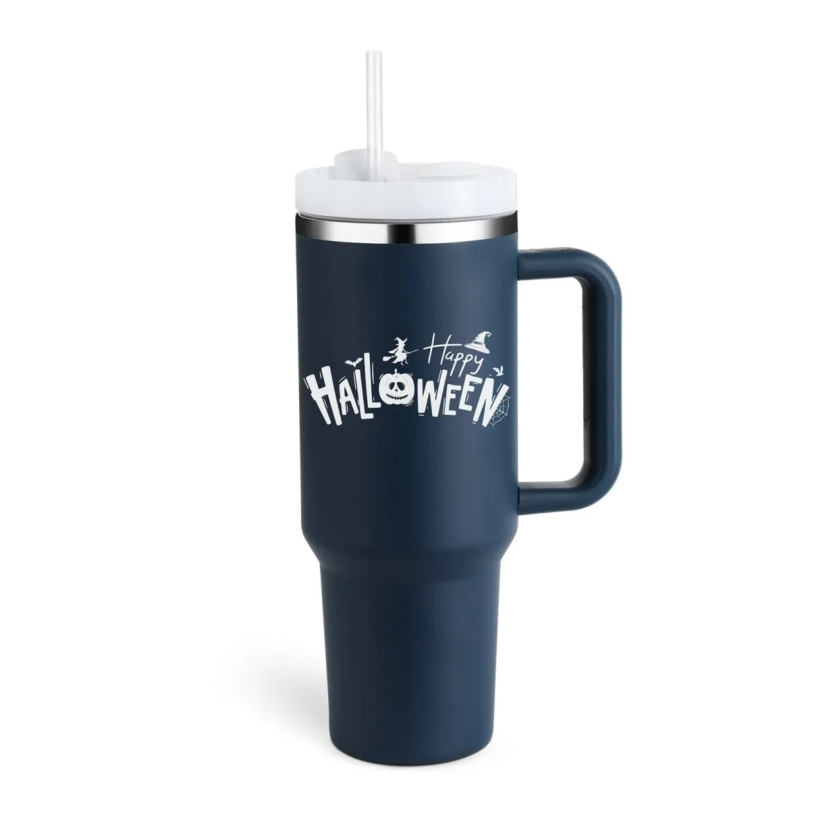40 Oz Insulated Tumbler with Handle & Straw - Stainless Steel Spill-Proof Coffee Cup with Lid, Perfect for Travel, Car, Gym, Office, Valentine’s Day Gifts