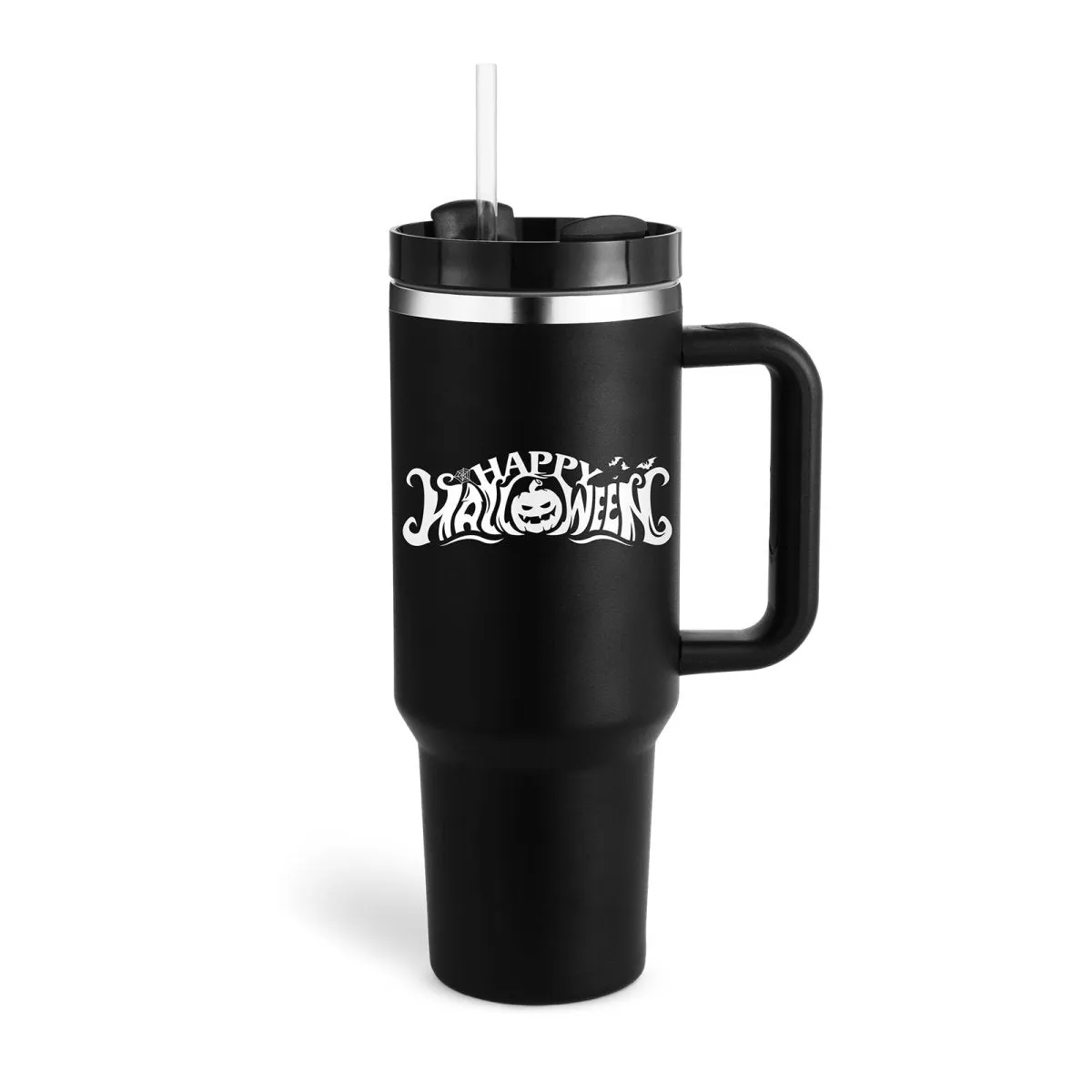 40 Oz Insulated Tumbler with Handle & Straw - Stainless Steel Spill-Proof Coffee Cup with Lid, Perfect for Travel, Car, Gym, Office, Valentine’s Day Gifts