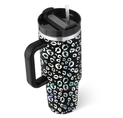 40 Oz Insulated Tumbler with Handle & Straw - Stainless Steel Spill-Proof Coffee Cup with Lid, Perfect for Travel, Car, Gym, Office, Valentine’s Day Gifts