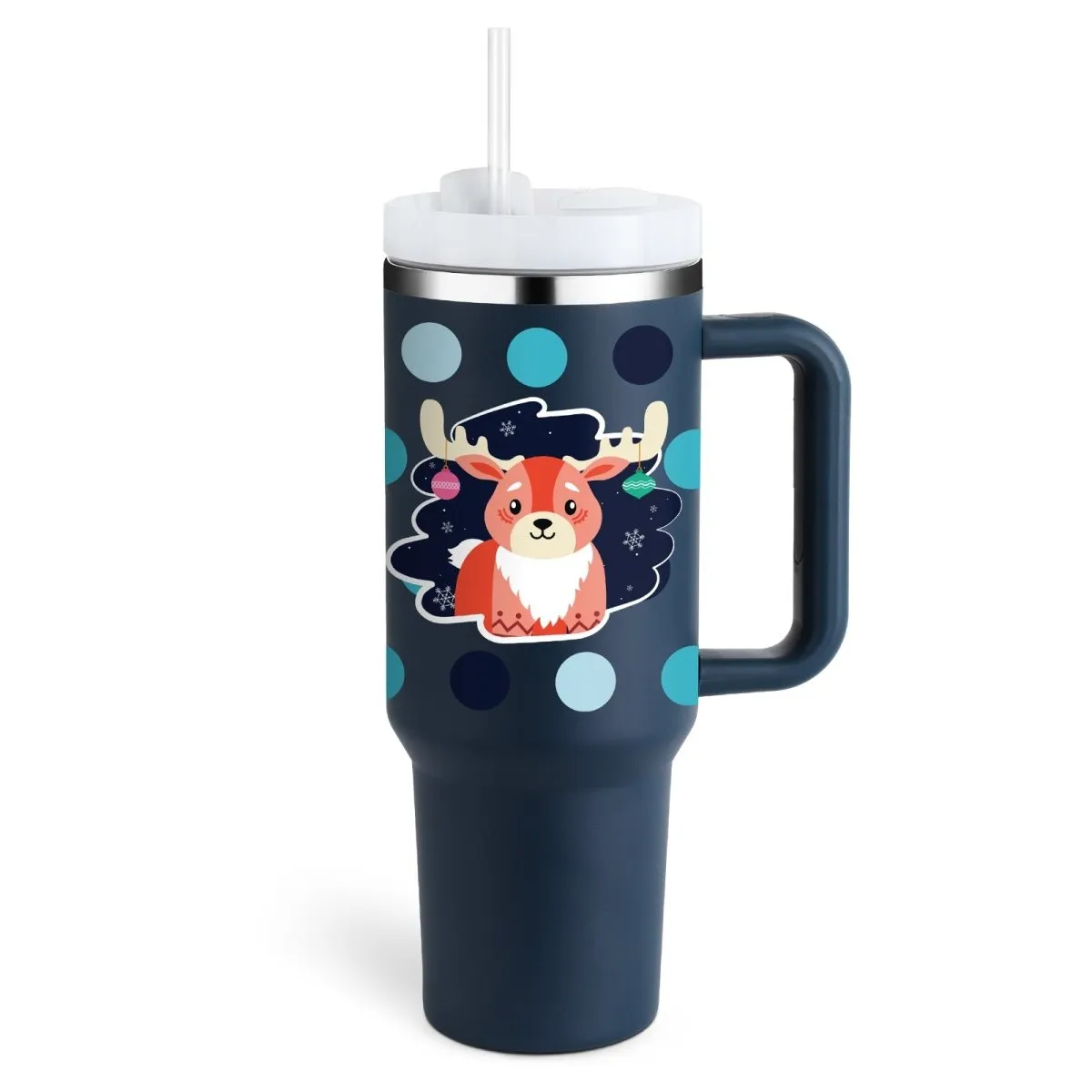 40 Oz Insulated Tumbler with Handle & Straw - Stainless Steel Spill-Proof Coffee Cup with Lid, Perfect for Travel, Car, Gym, Office, Valentine’s Day Gifts