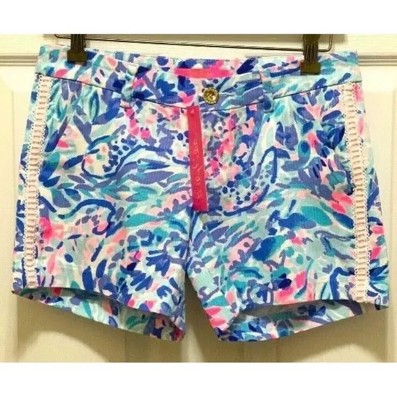 64.00 NWT Lilly Pulitzer SZ 00 Callahan Shorts Party Wave