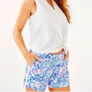 64.00 NWT Lilly Pulitzer SZ 00 Callahan Shorts Party Wave
