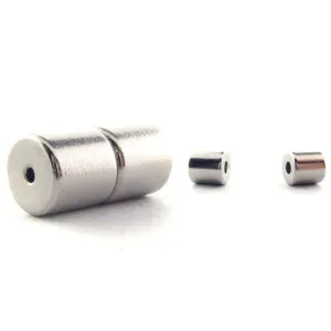 6mm Magnetic Clasp Set Of 10 Maglok Silver Barrel MC16