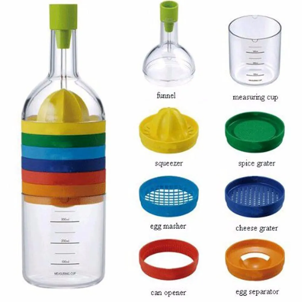8-in-1 Colorful Multifunctional Kitchen Tool Bottle