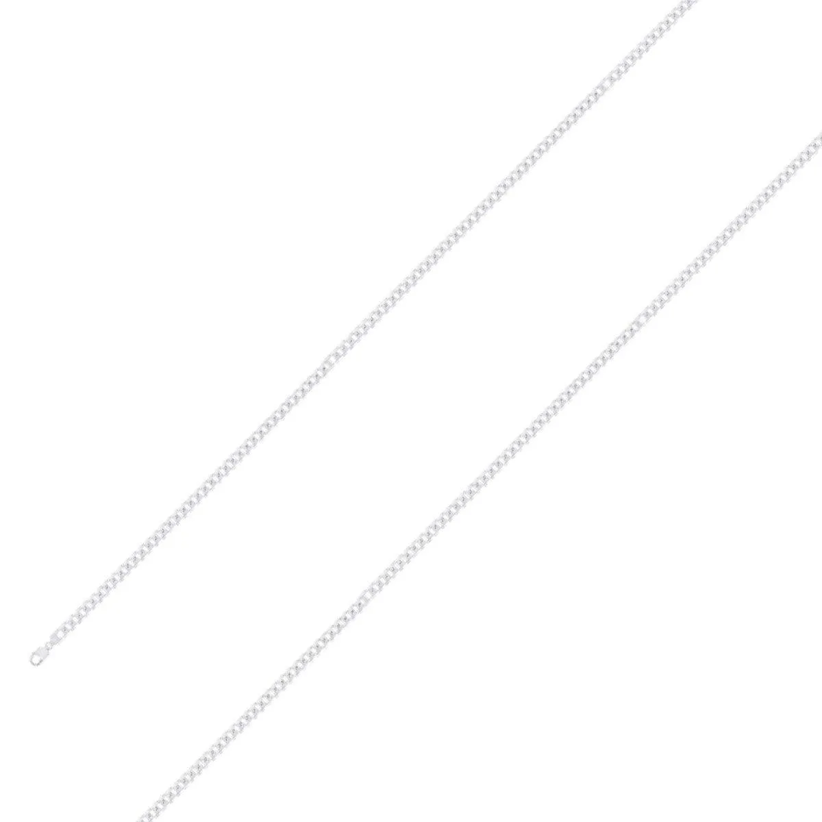 925 Sterling 2.5mm Silver Finish Classic Cuban Chain Size- 9"