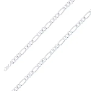 925 Sterling 9.5mm Silver Classic Figaro Chain Size- 9"