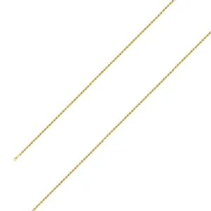 925 Sterling Silver 1.5mm Yellow Gold Plated Rope Chain Size- 8"