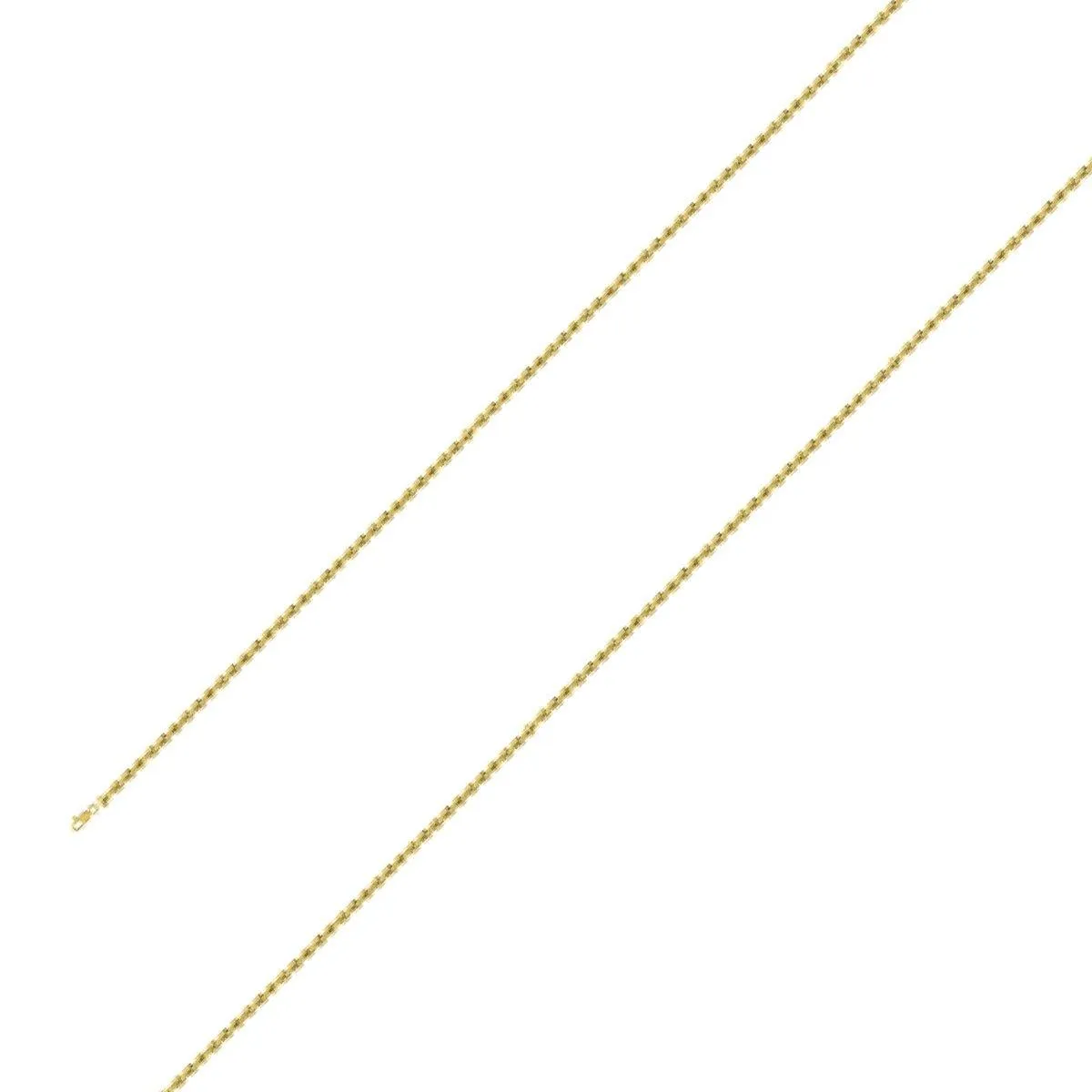 925 Sterling Silver 1.5mm Yellow Gold Plated Rope Chain Size- 8"