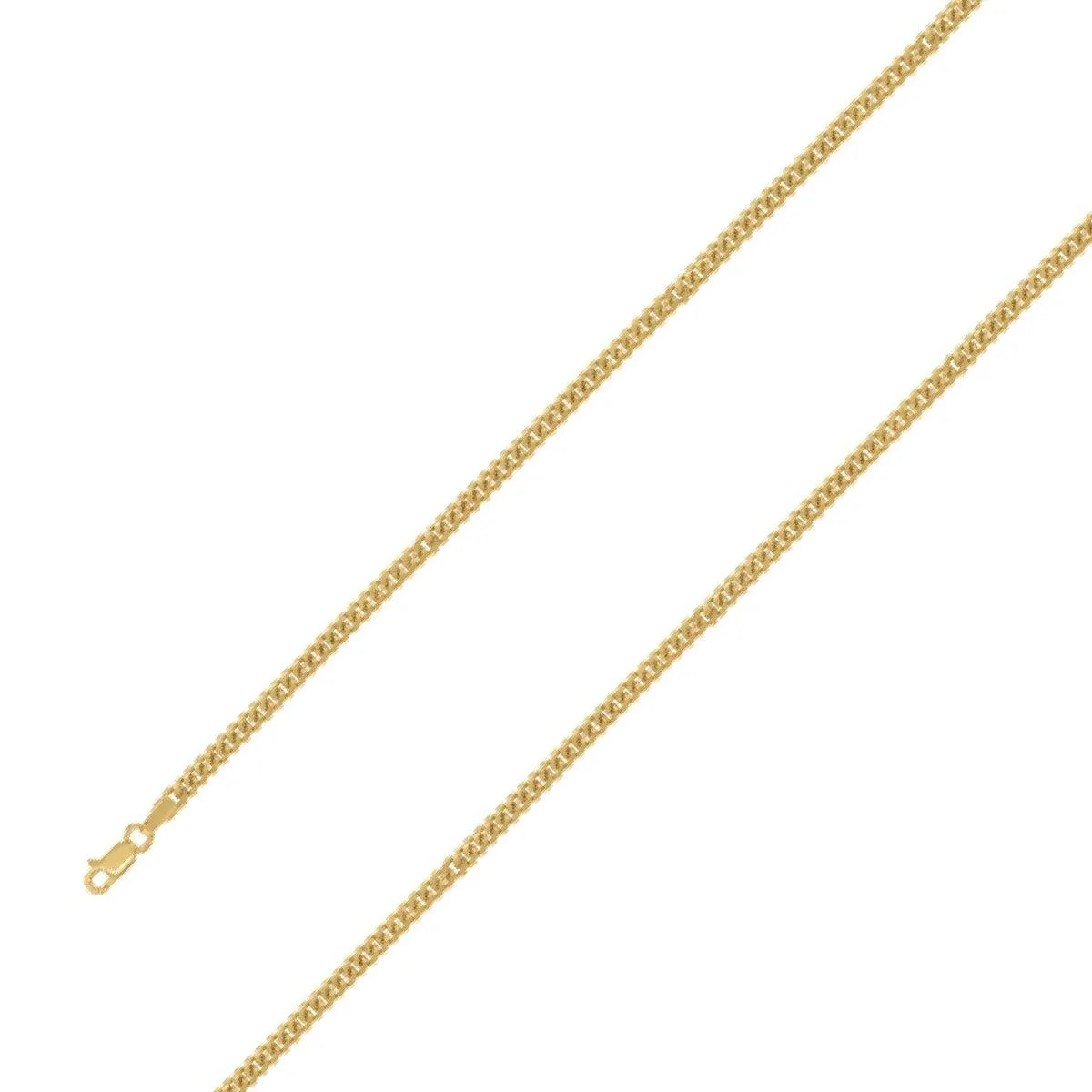 925 Sterling Silver 4mm Gold Plated Miami Cuban Chain Size- 7"