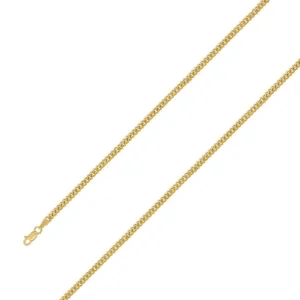 925 Sterling Silver 4mm Gold Plated Miami Cuban Chain Size- 7"