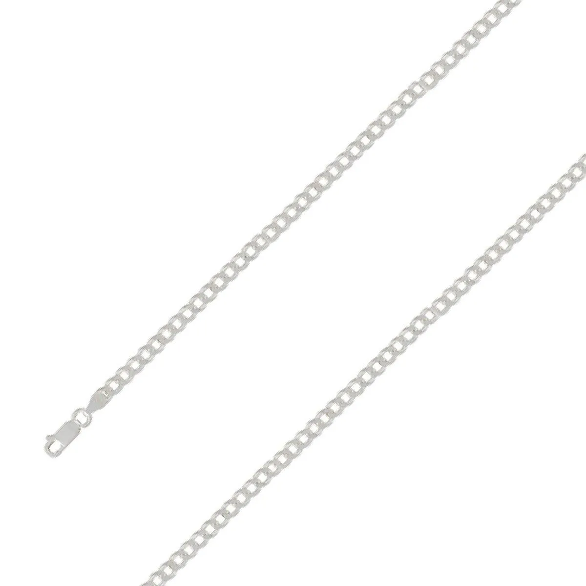 925 Sterling Silver 5mm E-Coated Classic Cuban Chain Size- 7"
