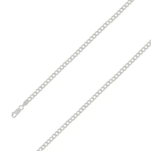925 Sterling Silver 5mm E-Coated Classic Cuban Chain Size- 9"
