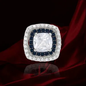 Accented Halo Pendant with Black CZ
