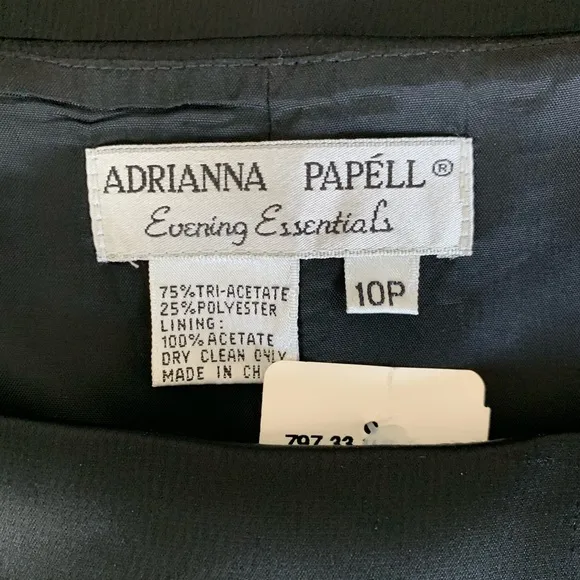 Adrianna Papell Black Evening Long Skirt Size 10P