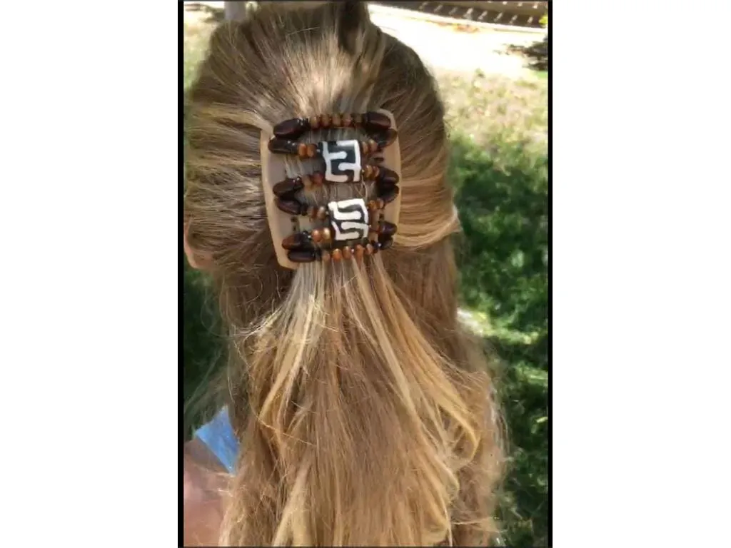 African Butterfly Chameleon Hair Comb - Ndebele Blonde 30