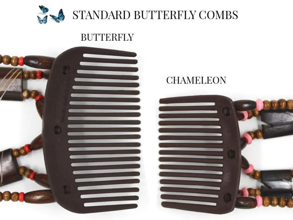 African Butterfly Chameleon Hair Comb - Ndebele Blonde 30